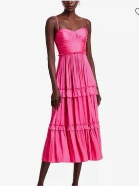 Aqua Hot Pink Spaghetti Strap Maxi Dress size M